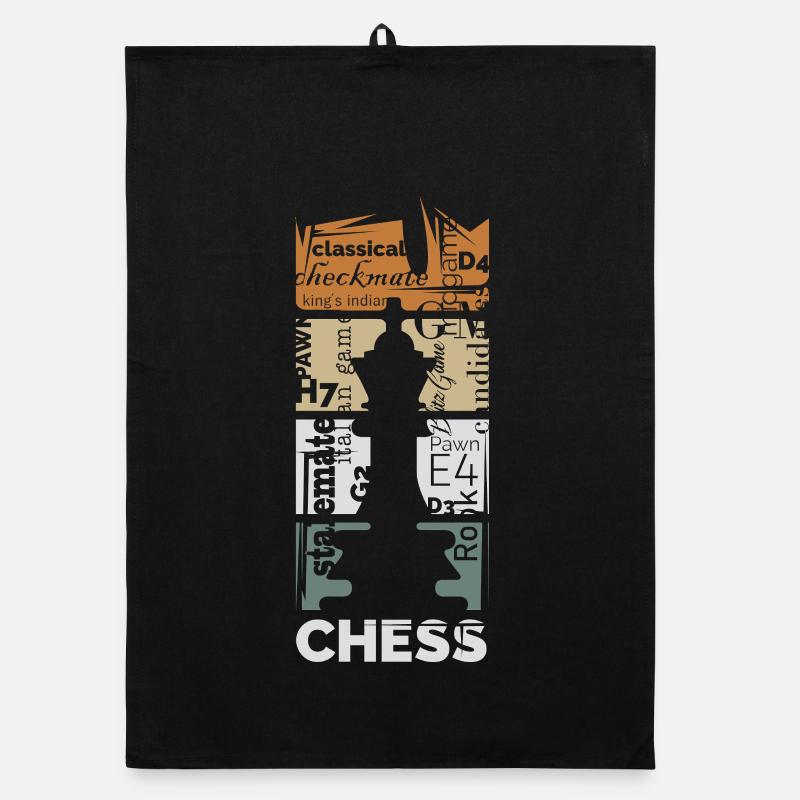 Chess Words Design – Typographie pour les fans d’échecs Torchon bio