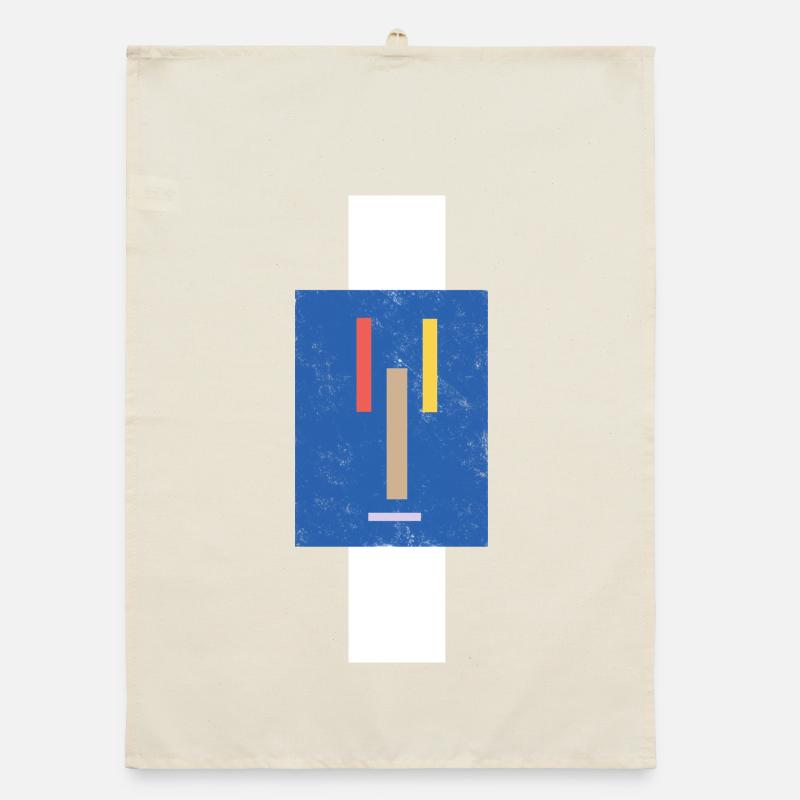 Abstrakte Farbblöcke auf Blaugrund Organic Geschirrtuch