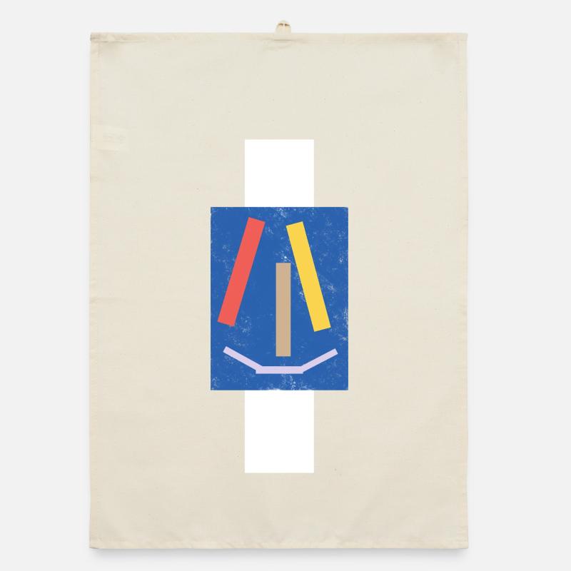 Abstract laughing face Organic dish towel