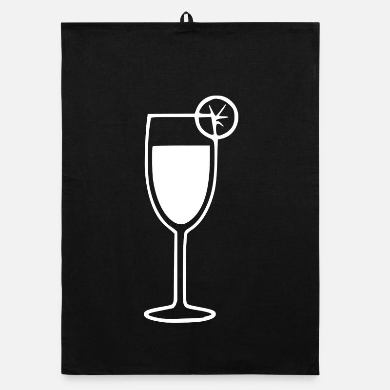 Sekt  weißSektglas Cocktail Geschenk Torchon bio