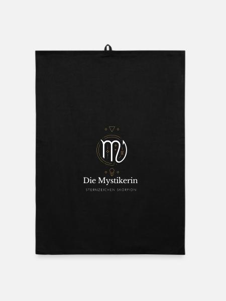 Die Mystikerin Virgo Logo - Organic Geschirrtuch - Schwarz - Vorne