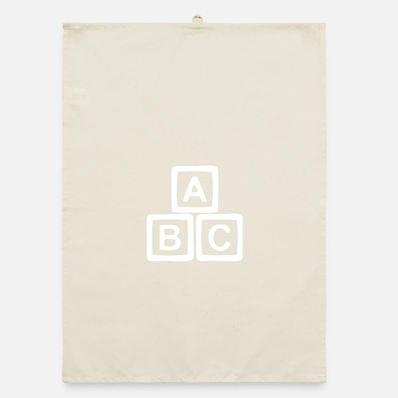 ABC Block Sign Style Organic dish towel