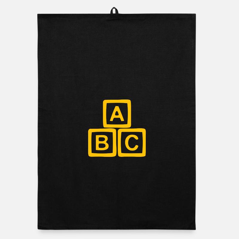 Goldfarbenes ABC-Block-Design Organic Geschirrtuch