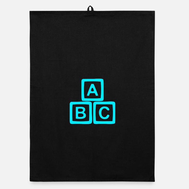 Neon ABC Block Pattern Organic dish towel