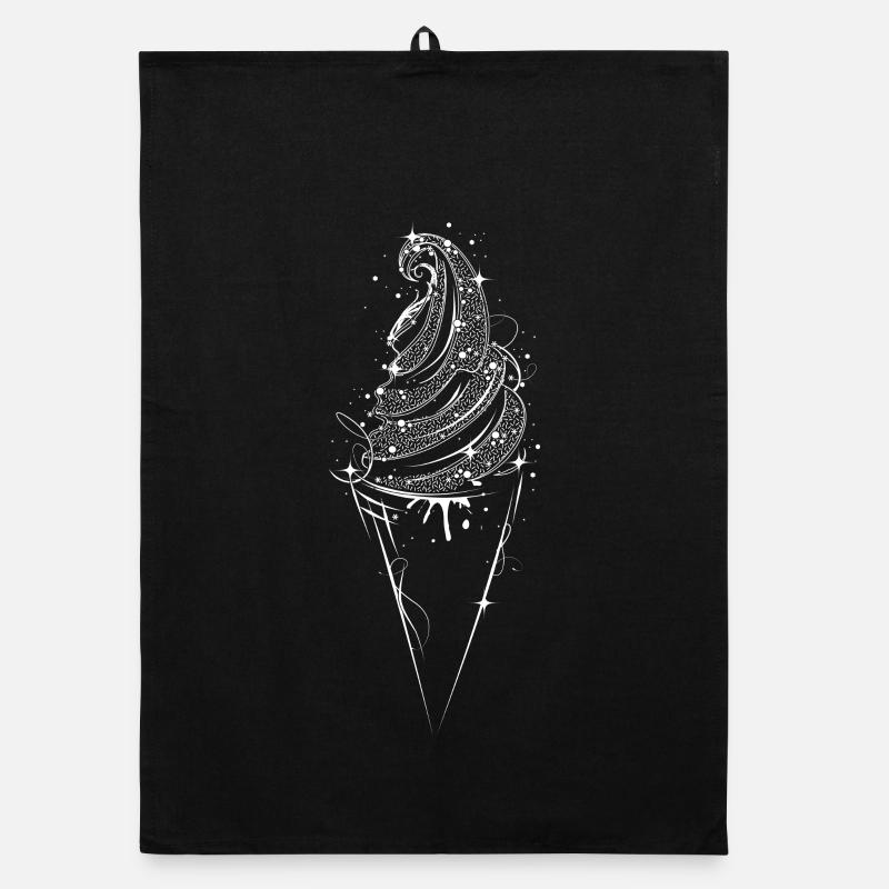 Ice Cream & Waffle Cone Organic dish towel