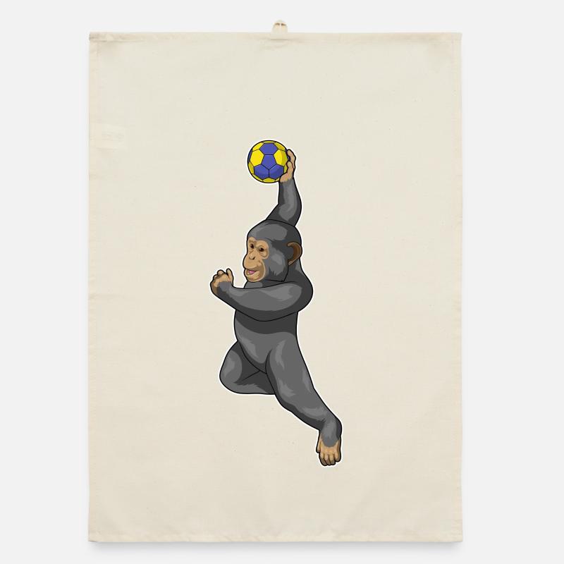 Singe Handballeur Handball Torchon bio