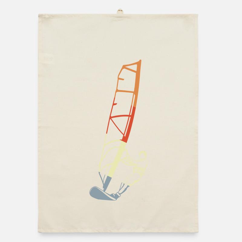 Lustiger Windsurfer Junge Organic Geschirrtuch