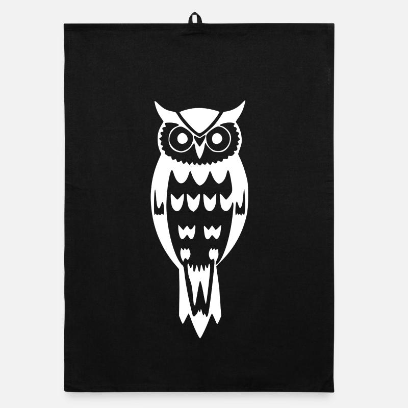 White Owl Bird Gift Nature Lover Hiker Organic dish towel