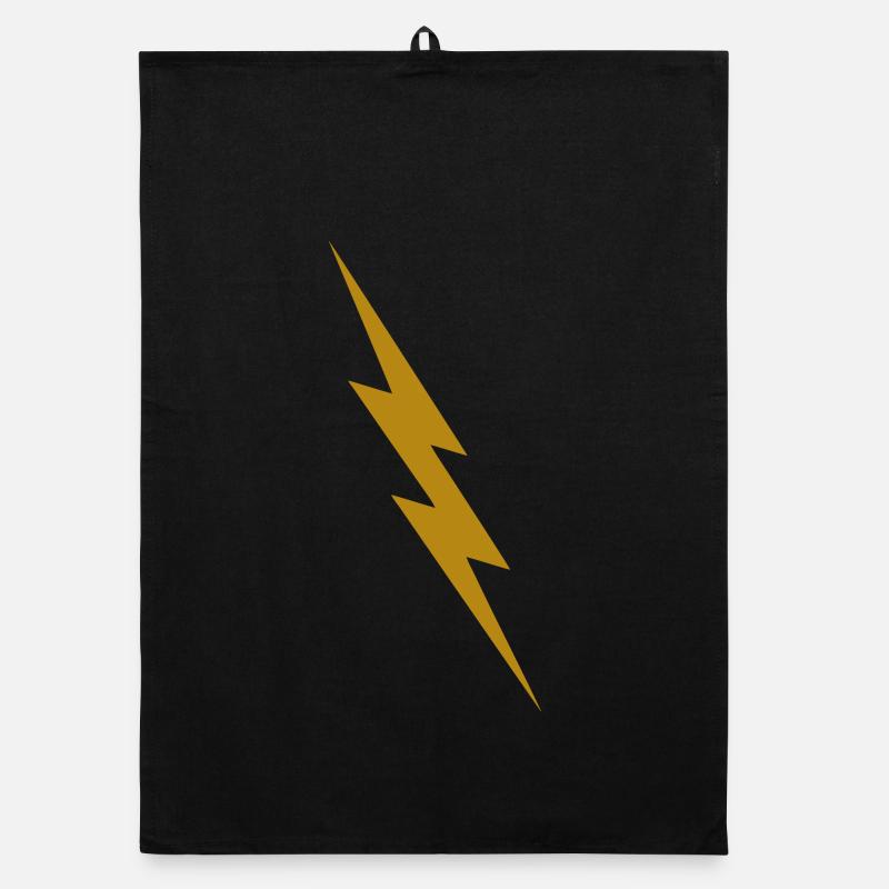 Golden Lightning Bolt Organic dish towel