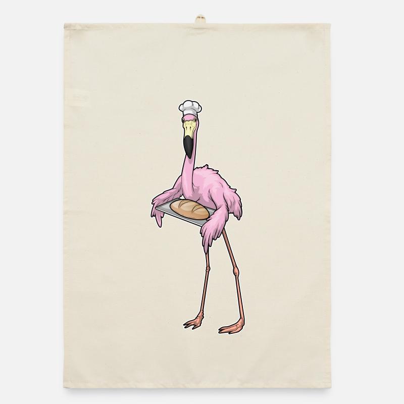 Flamingo Baker Bread Baking Organic dish towel