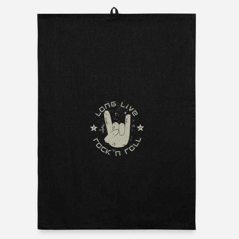 rock 'n' roll - Organic Geschirrtuch - Schwarz