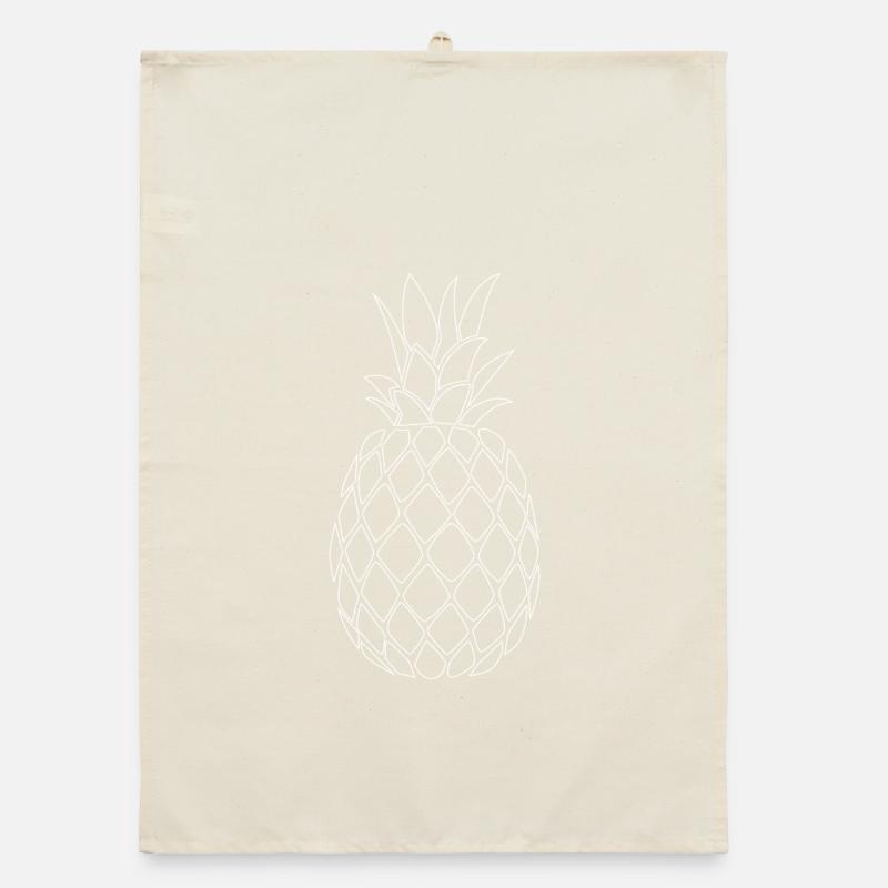 Ananas blanc - Minimal Design Torchon bio