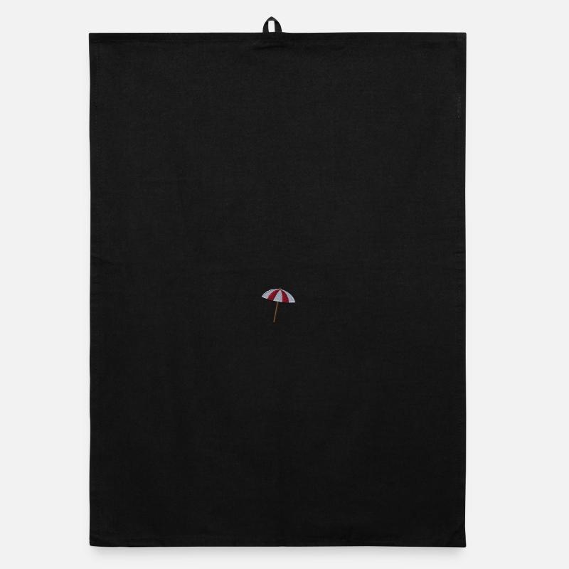 Embroidered parasol Organic dish towel