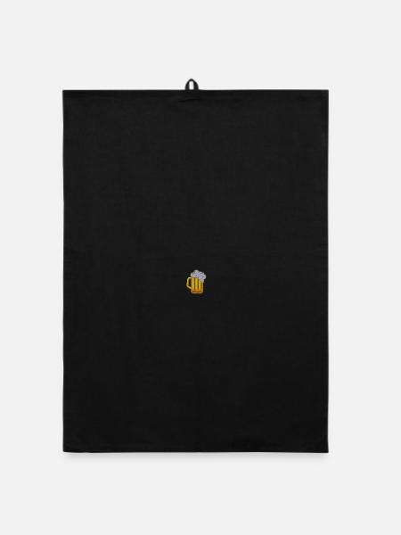 Beer - Organic dish towel - black - Front