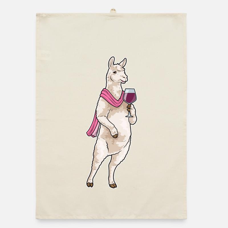 Llama Red Wine Organic dish towel