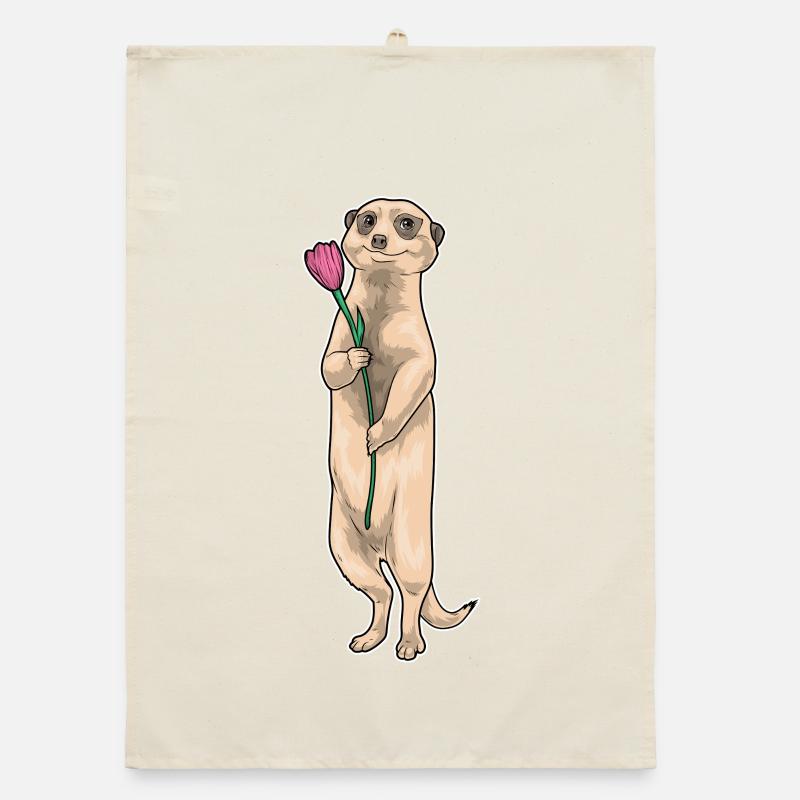 Erdmännchen Tulpe Organic Geschirrtuch