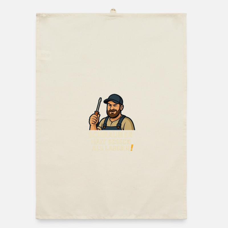 Screwing holds better than babbling Organic dish towel