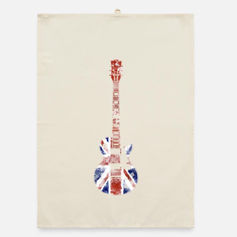 Union Jack Guitar - Organic Geschirrtuch - Natur