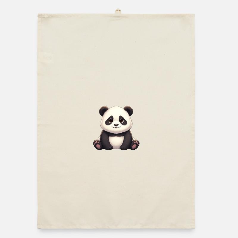Panda Smiling Plush - Organic Geschirrtuch - Natur