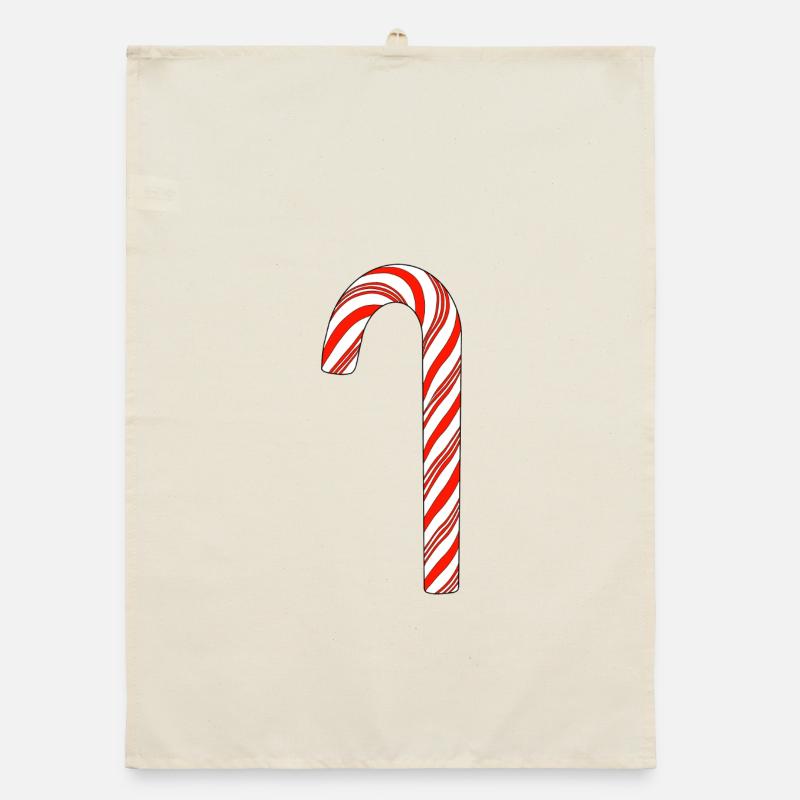 Candy cane red white Organic dish towel