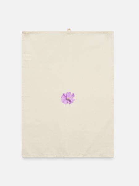 Lilas fleur aquarelle - Torchon bio - nature - Devant