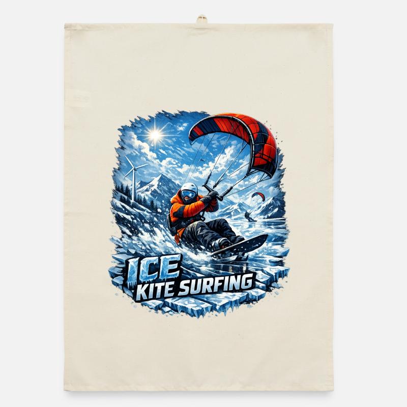 WINTER KITE SURFING Organic dish towel