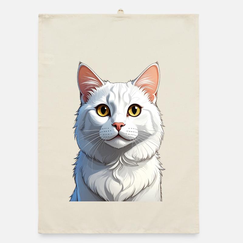 Chat blanc Torchon bio