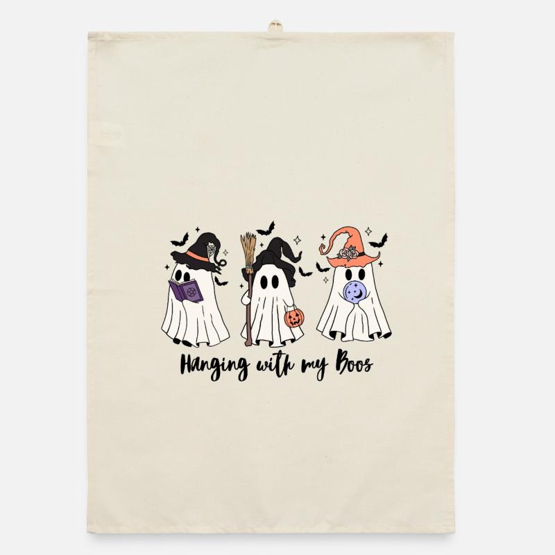 🧙 ♀️ Witchy Ghost Squad – Effrayant et mignon 👻 Torchon bio