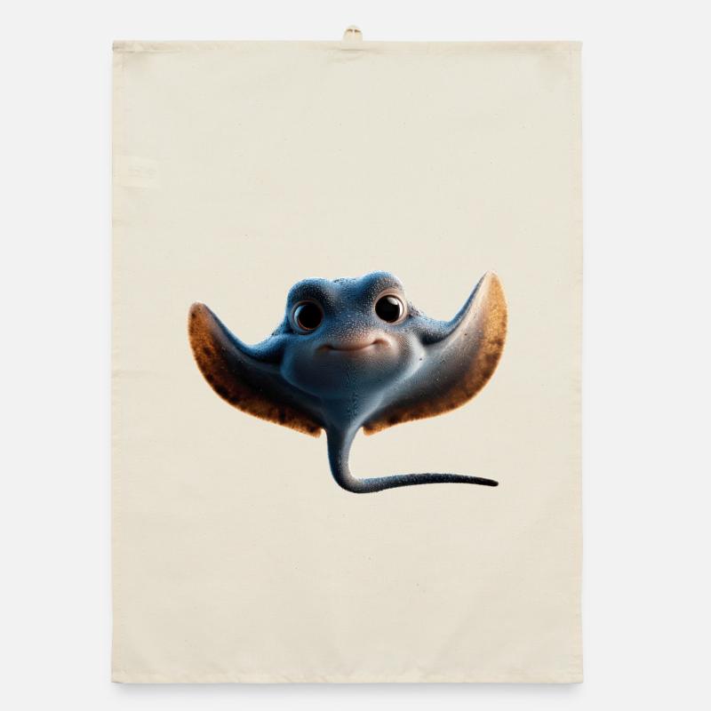 Manta Ray, Devil Ray, Stingray, Diver Organic dish towel