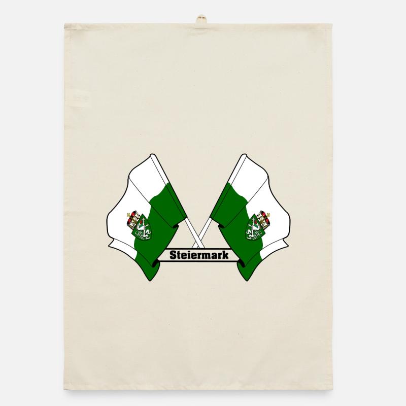 Drapeaux de Styrie avec texte Torchon bio