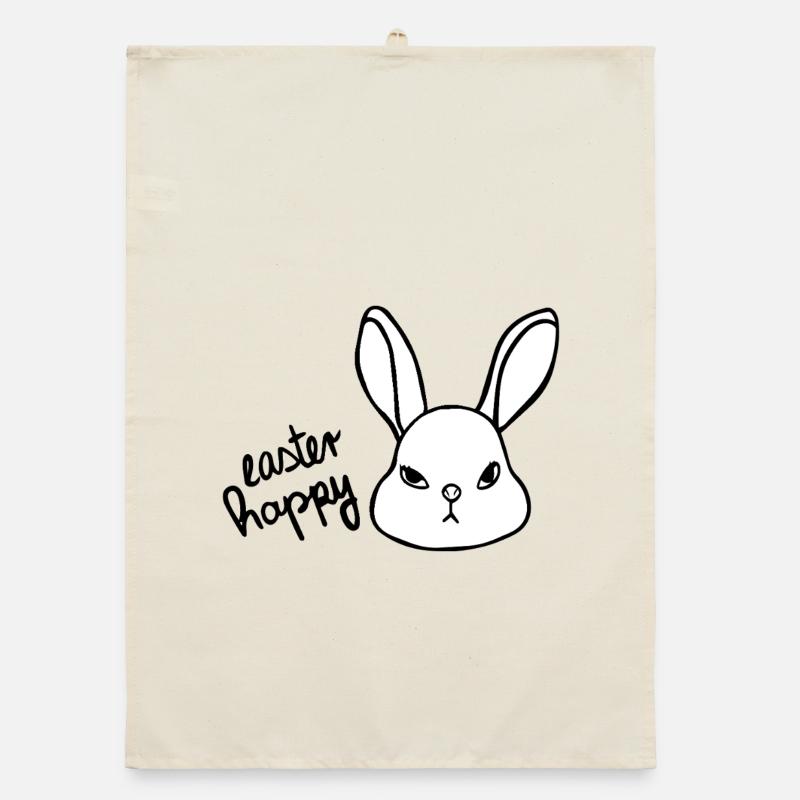 Sarcastic Easter Bunny - Easter Happy Bunny Organic dish towel