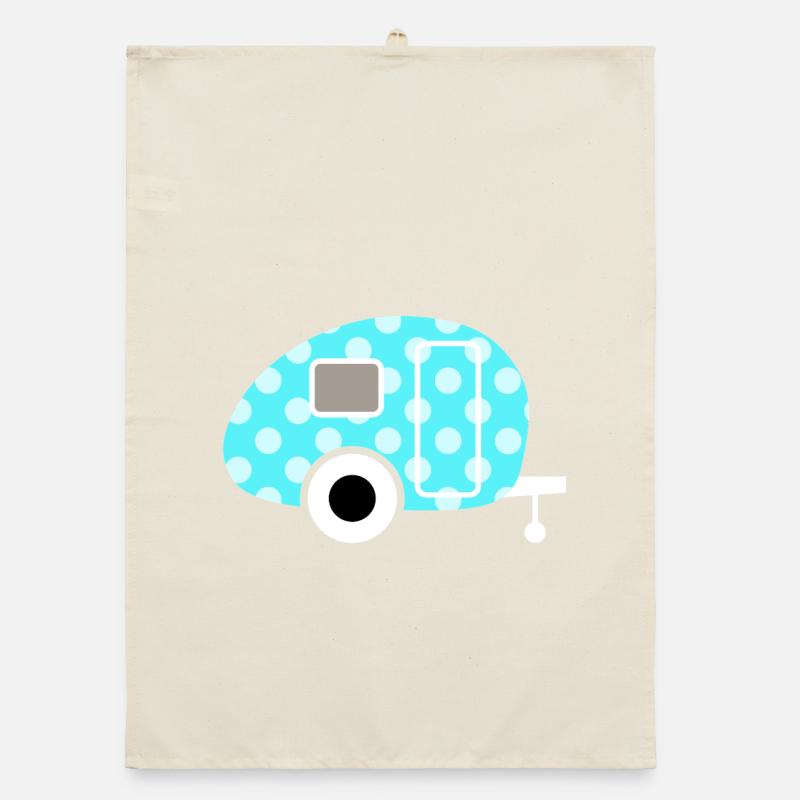 Caravan Dots Camping Points Camper Vintage Retro Organic dish towel