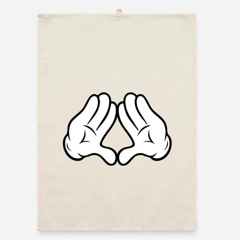 Comic Style Hands Diamond Pyramid Triangle Diamond Organic dish towel