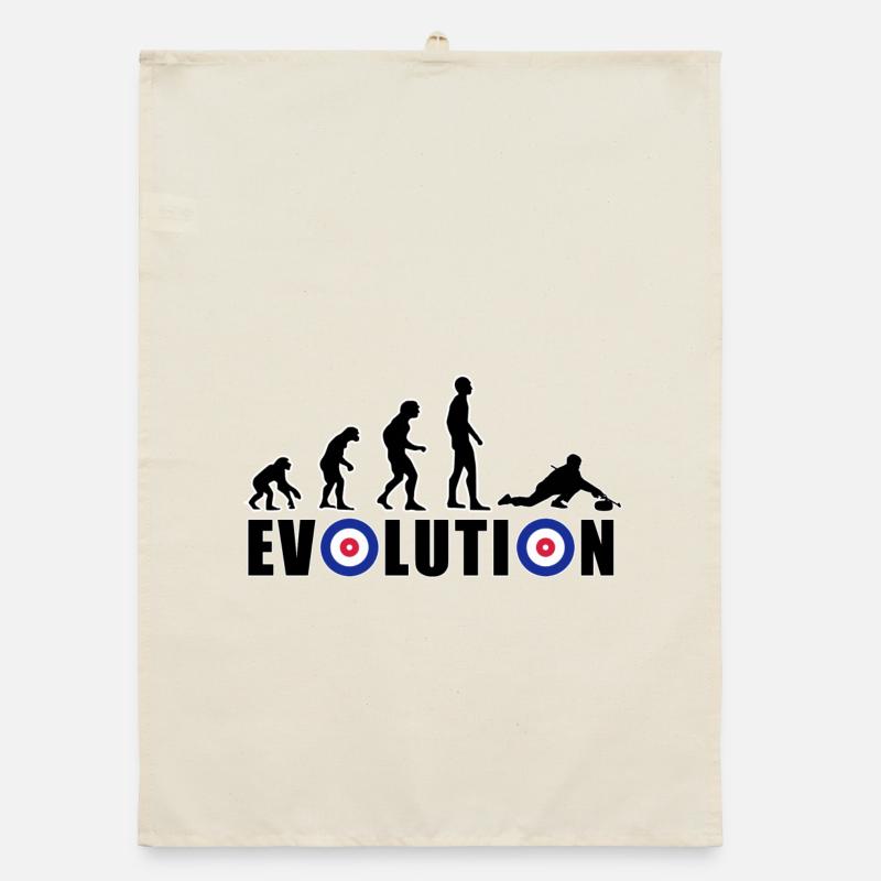 EVOLUTION CURLING Eisstockschießen Geschenk Winter Organic Geschirrtuch