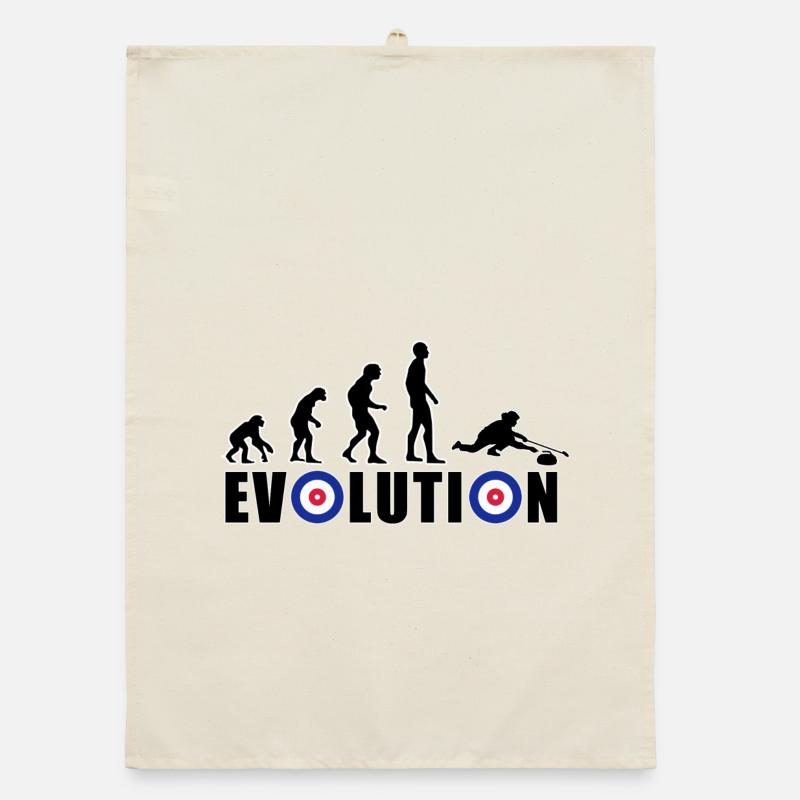 EVOLUTION CURLING Eisstockschießen Geschenk Winter Organic Geschirrtuch