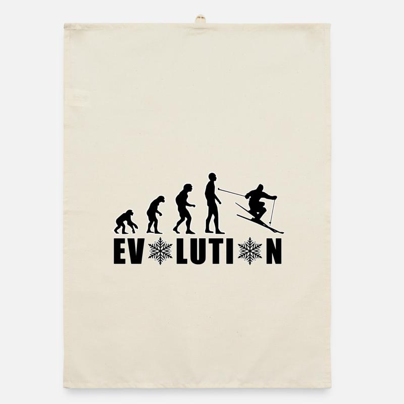 EVOLUTION Ski Winter Geschenk Weihnachtsgeschenk Organic Geschirrtuch