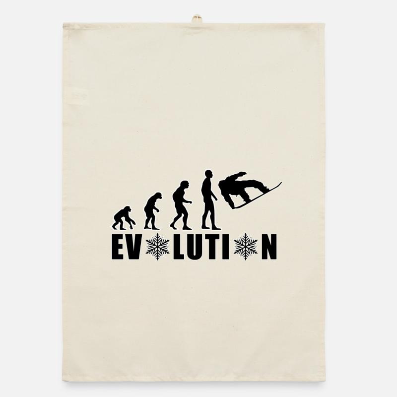 EVOLUTION SNOWBOARD Schnee Winter Geschenk Organic Geschirrtuch