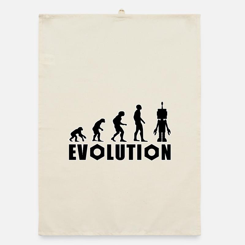 Evolution from human to android Organic dish towel