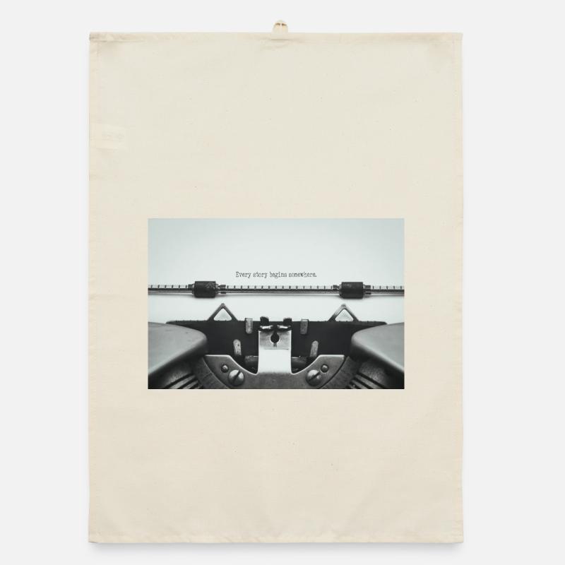 Chaque histoire commence quelque part Conception de machine à écrire Torchon bio