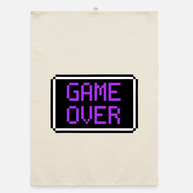 Game Over Shield Rétro Gamer Torchon bio