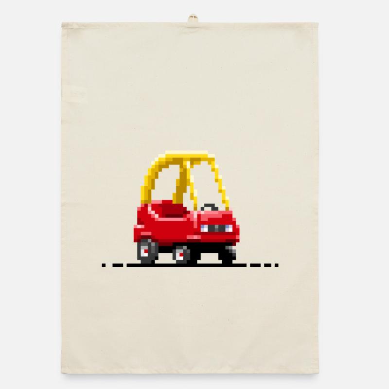 Children's Pixel Car Organic dish towel