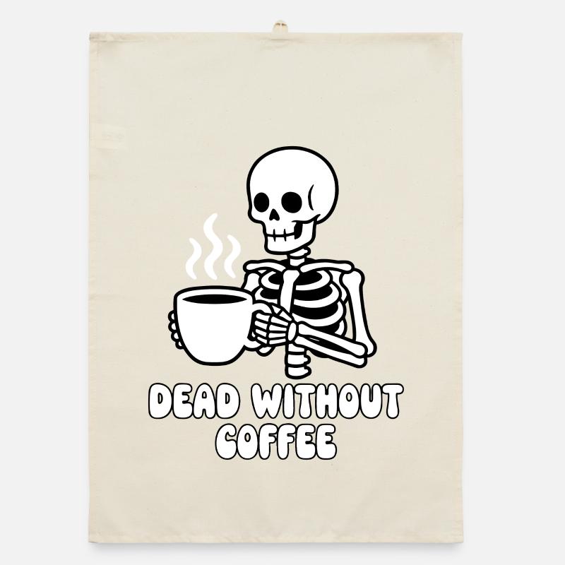 Dead Coffee Skeleton Organic Geschirrtuch