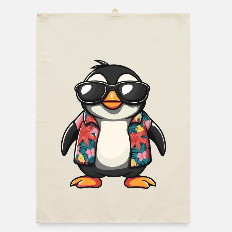 Penguin Comic Vacation Organic dish towel