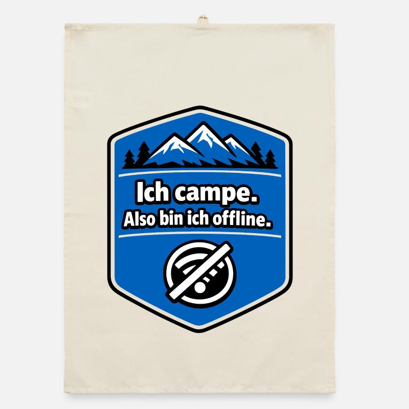 Camping - ich bin offline Organic Geschirrtuch