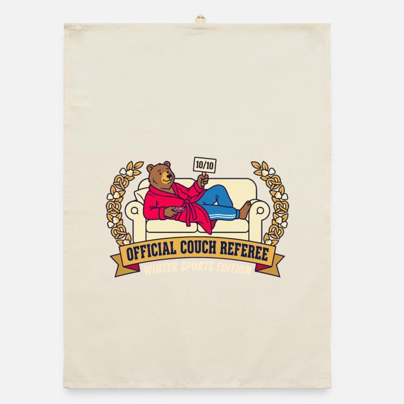 Official Couch Referee Bear Organic dish towel