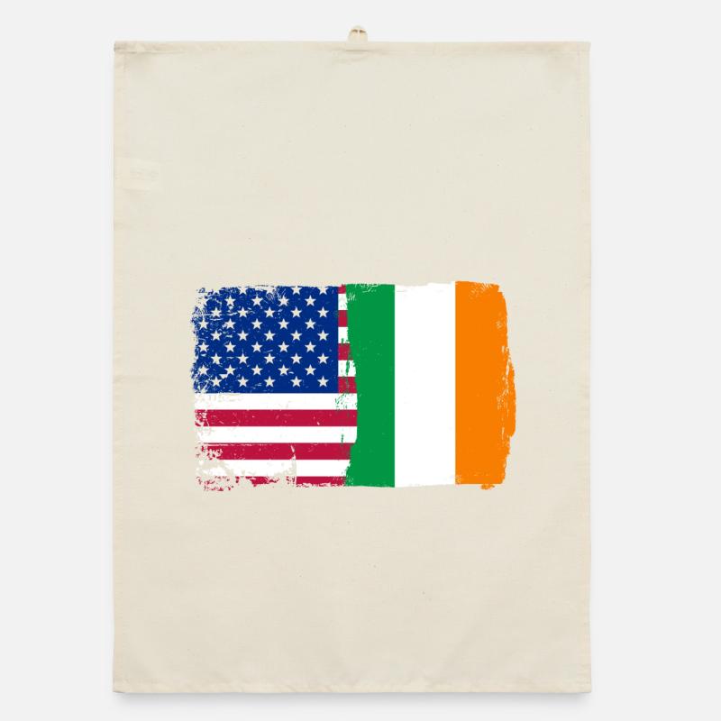 Fusion de drapeaux : étoiles et trèfle Torchon bio