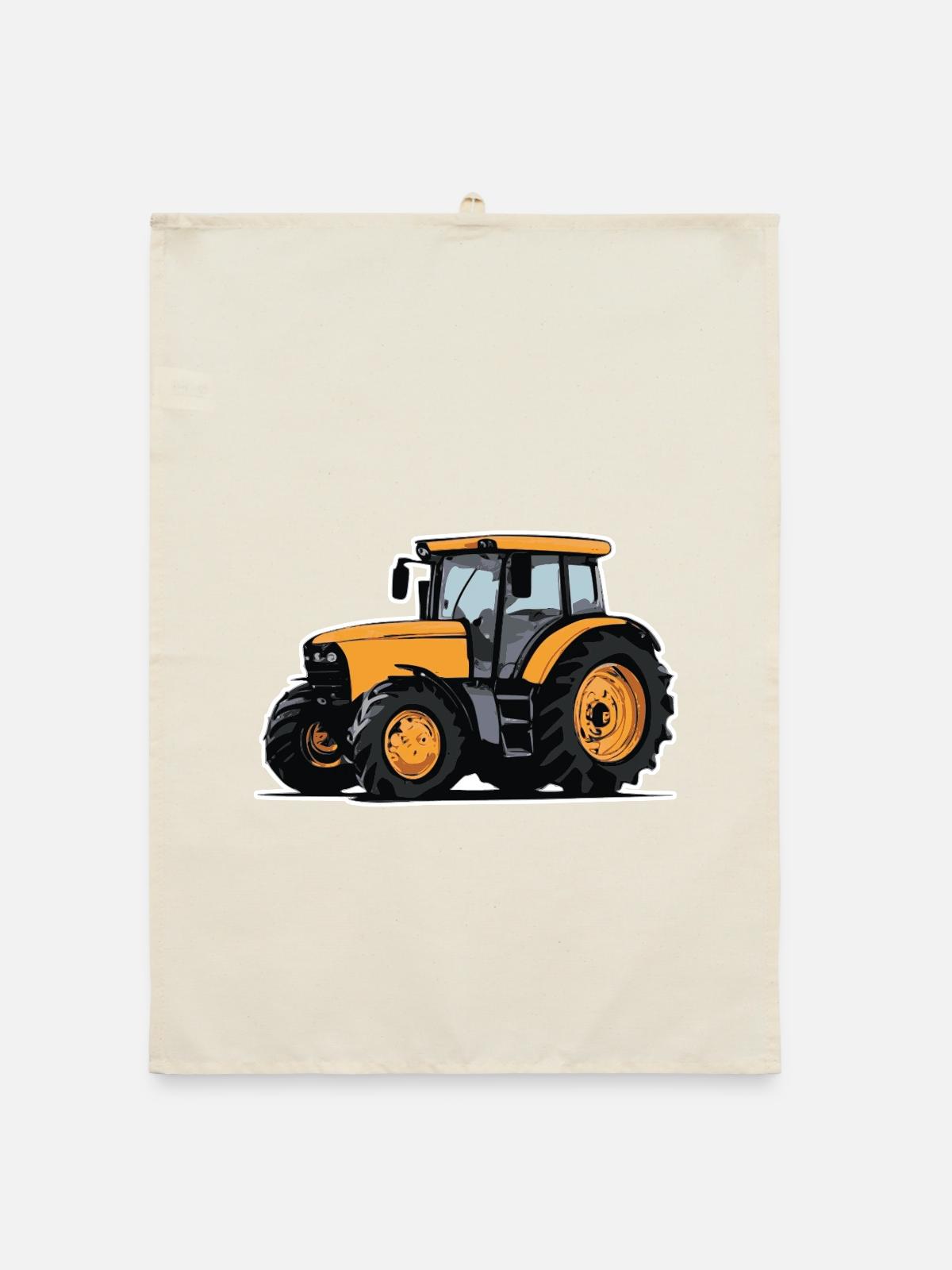Traktor, Trecker, Schlepper - Organic Geschirrtuch - Natur - Vorne