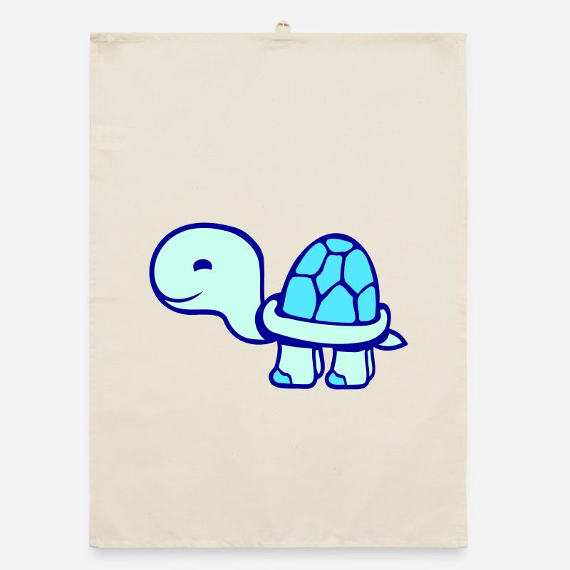 turtle cute smiling happy funny Organic dish towel