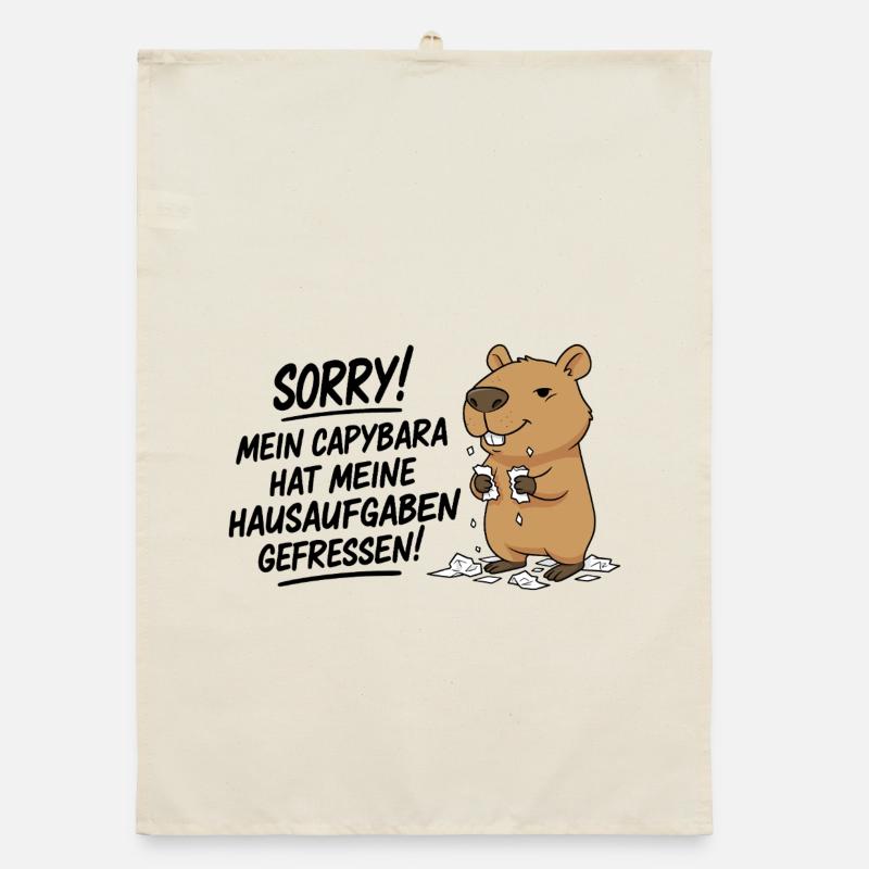 Sorry! Capybara ate my homework Organic dish towel
