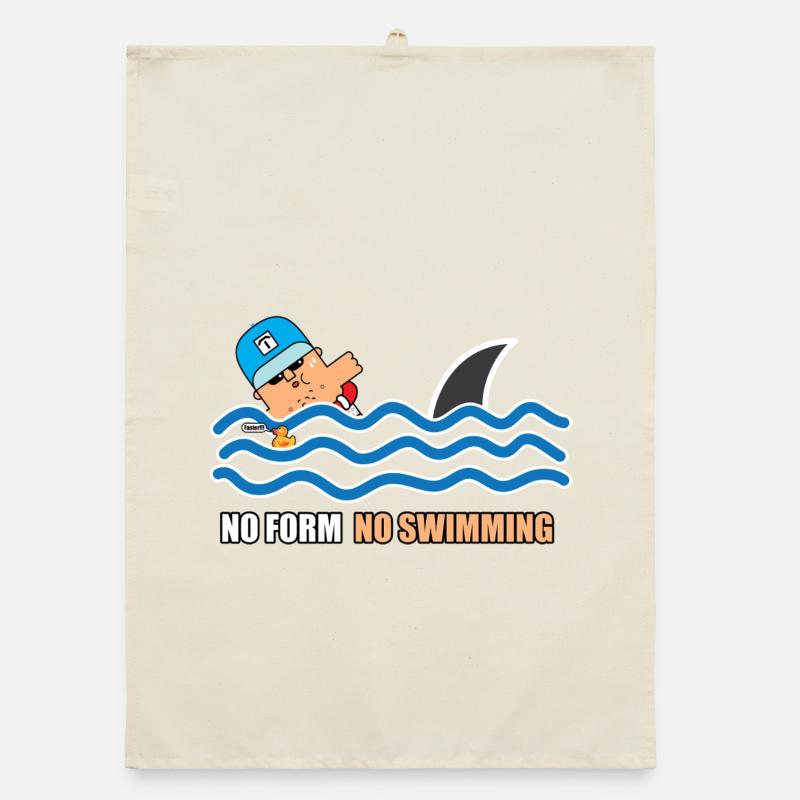 Dessin animé sans forme : pas de natation Torchon bio